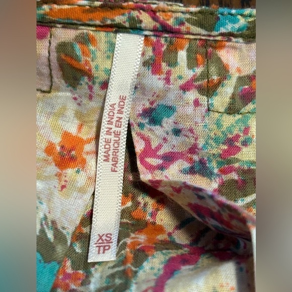 Free People Floral Garden Print Balloon Puff Sleeve Wrap Blouse Top women’s XS - Picture 4 of 16